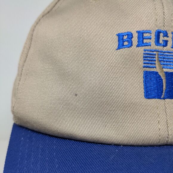 Beck's Seeds Men's Snapback Hat Tan Blue Adjustable Embroidered Logo - Picture 5 of 12